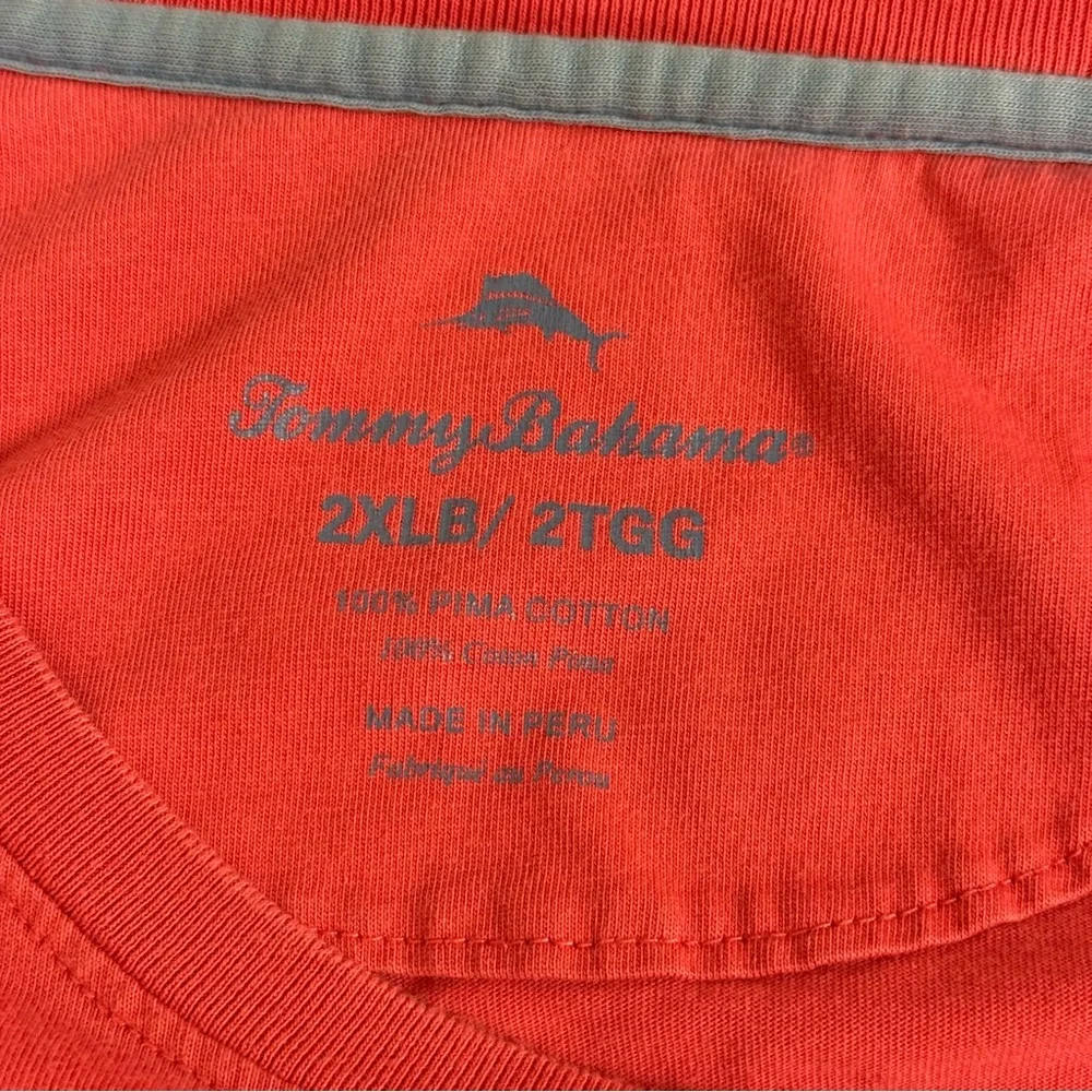 Tommy Bahama 2X Coral Pima Cotton Long Sleeve Pocket Tee Shirt Relaxed Fit - Picture 6 of 8